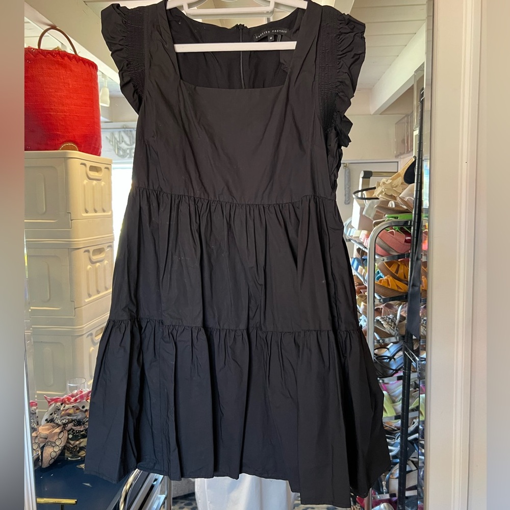 English Factory Black Ruffle Dress